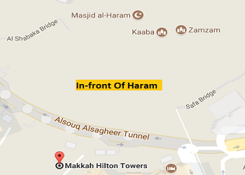 Makkah Hilton Towers distance from haram